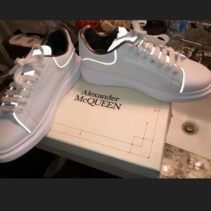 Mens White Reflective Alexander Mcqueen Sneakers